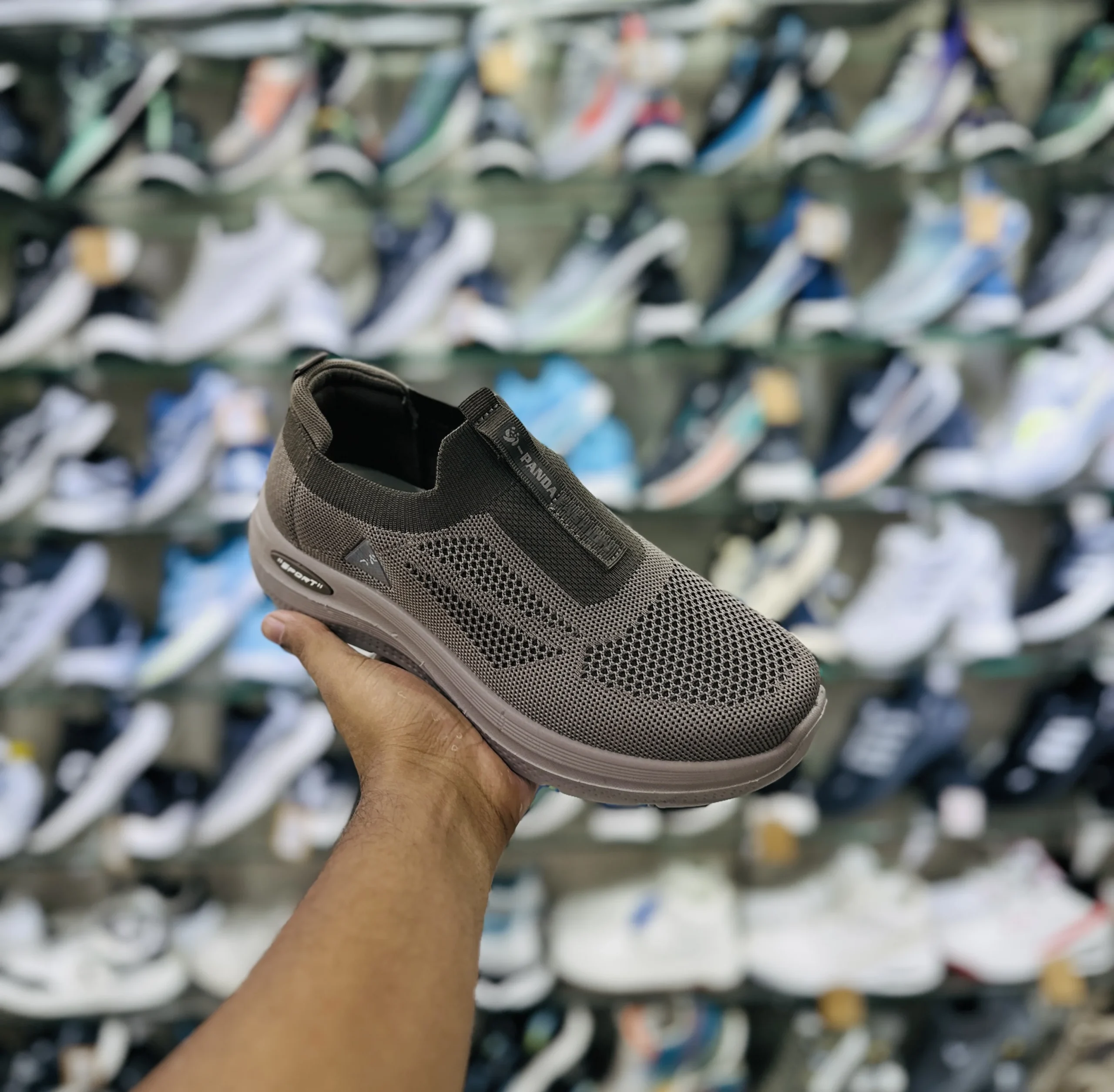 Panda Men's Lightweight Breathable Slip-On Casual Sneakers - Beige
