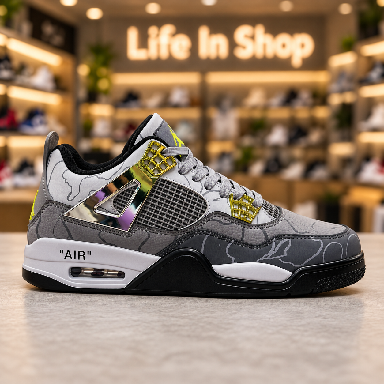 Air Jordan 4 Sneakers – Grey - Image 2
